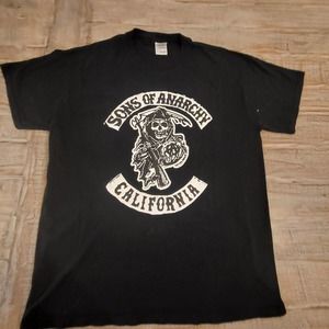 Gildan Sons Of Anarchy - California Mens Large Black Shirt Motorcycle